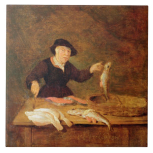 A Fishmonger, c.1667 (oil on panel) Ceramic Tile