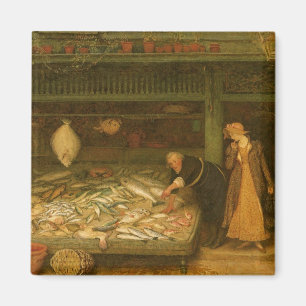 A Fishmonger's Shop by Frederick Walker Magnet