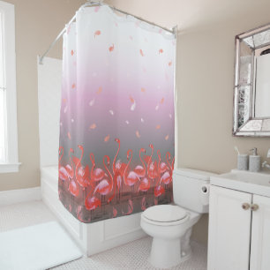 A Flamboyance of Flamingos Shower Curtain