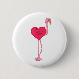 A Flamingo in Love 6 Cm Round Badge