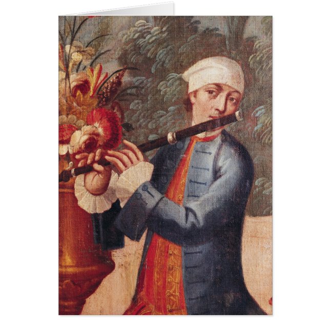 A Flautist, detail from a screen (Front)