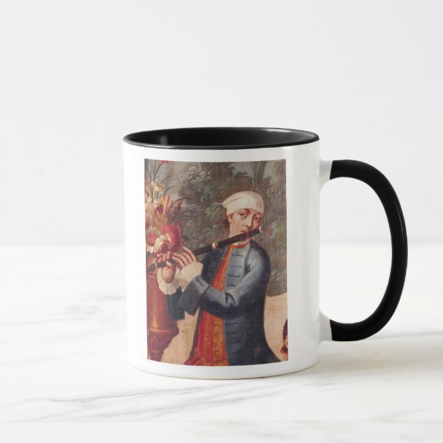 A Flautist, detail from a screen Mug (Right)
