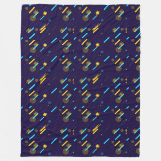 A fleece blanket featuring a colourful repeating