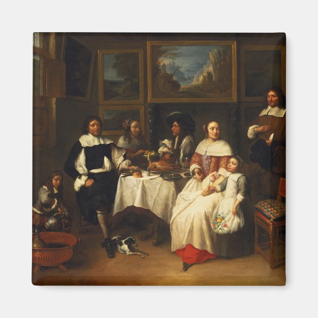 A Flemish Family at Dinner Magnet (Front)