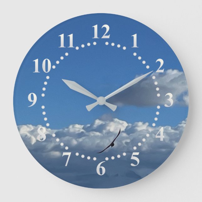 A flight under the clouds large clock (Front)