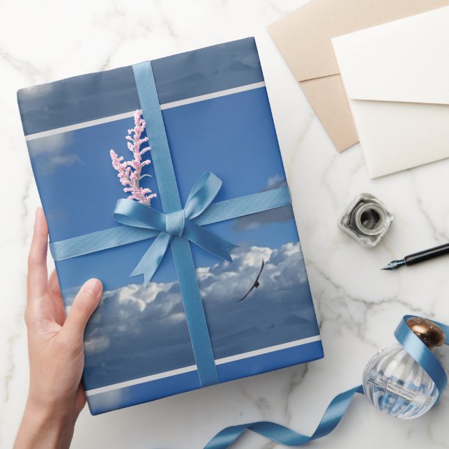 A flight under the clouds wrapping paper (Gifting)