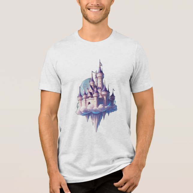 A floating magical castle  Tri-Blend shirt (Front)