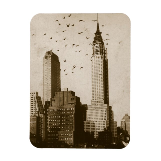 A flock of birds flying magnet (Vertical)