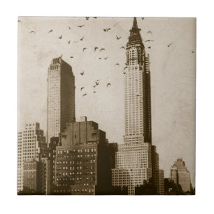 A flock of birds flying tile