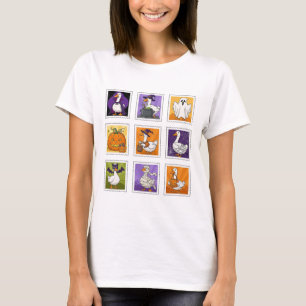 A Flock of Frights: Halloween Duck Costume Stamp C T-Shirt