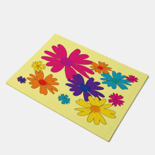 A floral bed of daisy flowers doormat