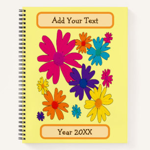 A floral bed of daisy flowers notebook