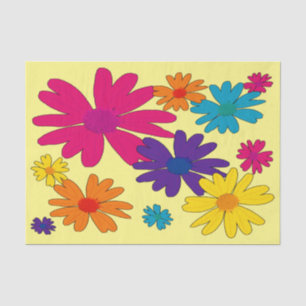 A floral bed of daisy flowers tissue paper