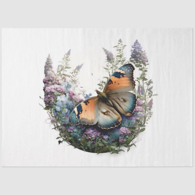 A Floral Butterfly Series Design 12 Tissue Paper (Front)