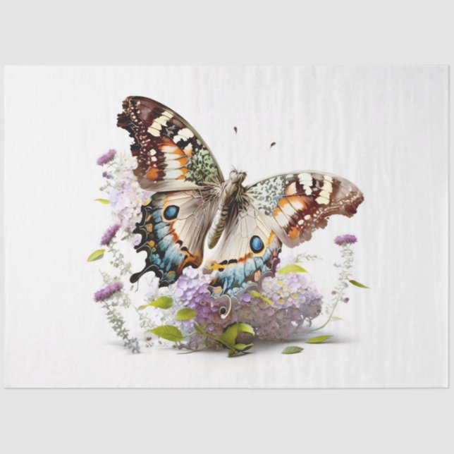 A Floral Butterfly Series Design 2 Tissue Paper (Front)