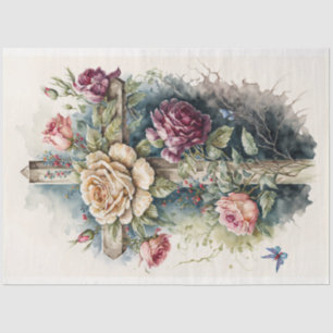 A Floral Cross Series Design 11 Tissue Paper