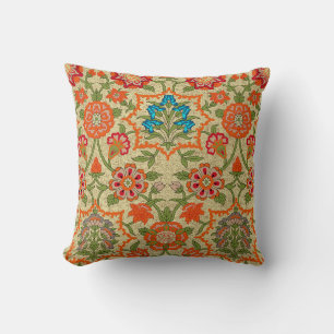 A floral design by mirror repeat. Orange and green Cushion