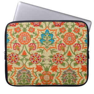 A floral design by mirror repeat. Orange and green Laptop Sleeve