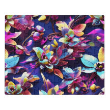 A floral jigsaw puzzle in vibrant colours.