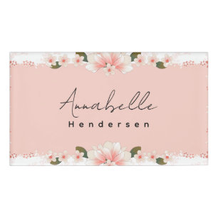 A Floral Modern Minimalist Name Tag