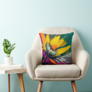 A Floral Odyssey – Expressive Bloom In Motion Cushion