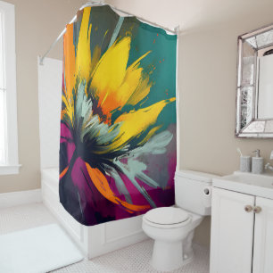 A Floral Odyssey – Expressive Bloom In Motion Shower Curtain