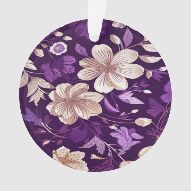 A floral pattern with purple background ornament (Front)