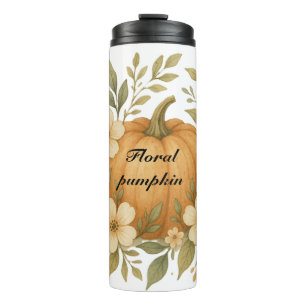 A floral pumpkin is a delightful blend thermal tumbler