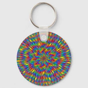 A Floral Tie Dye Keychain