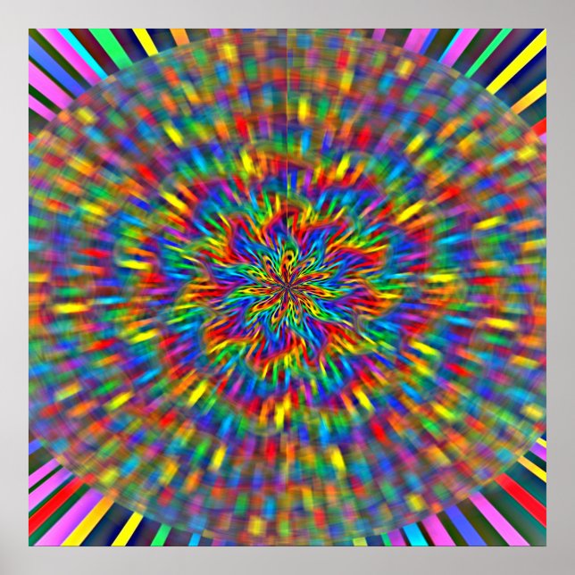 A Floral Tie Dye Poster (Front)
