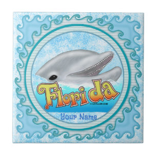 A Florida Dolphin Ceramic Tile