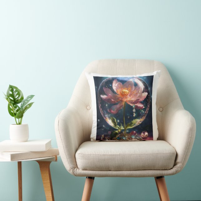a flower blossoming with jewellery, inside a float cushion (Chair)
