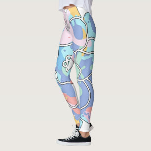 A flower made of paint stains leggings