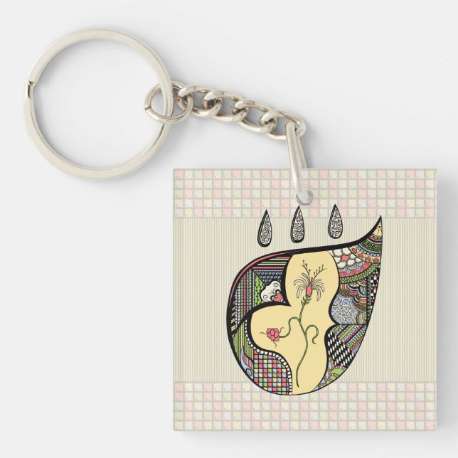 A Flower Within Acrylic Keychain (Front)