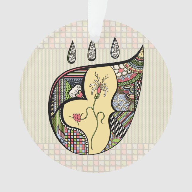 A Flower Within Acrylic Ornament (Front)