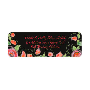 A Flowered Return Labels For Wedding Inviitations