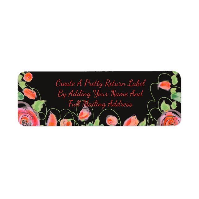 A Flowered Return Labels For Wedding Inviitations (Front)