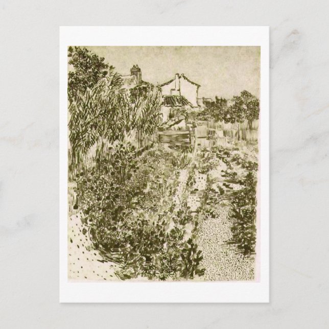 A Flowering Garden, Vincent van Gogh Postcard (Front)