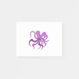 A fluffy octopus swinging tentacles post-it notes