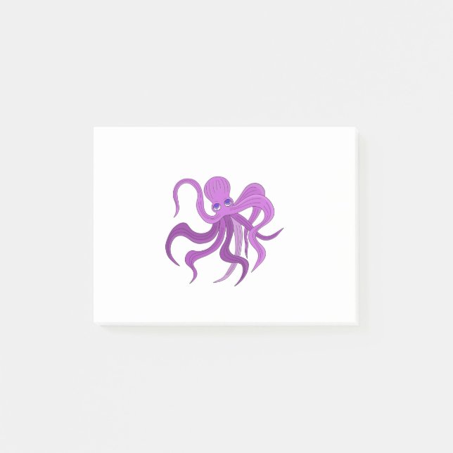 A fluffy octopus swinging tentacles post-it notes (Front)