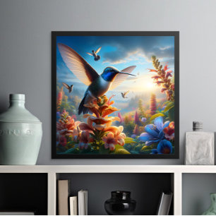 A Fluttering Hummingbird: Natures Dance Poster