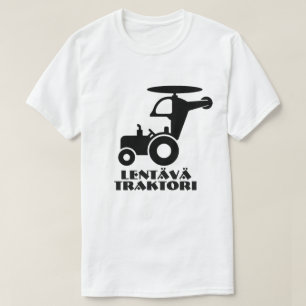 A flying tractor and text lentävä traktori T-Shirt