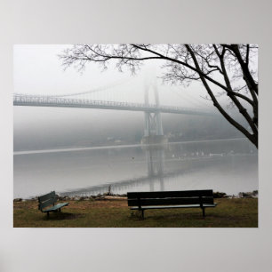 A foggy day around the Mid-Hudson Bridge Poster