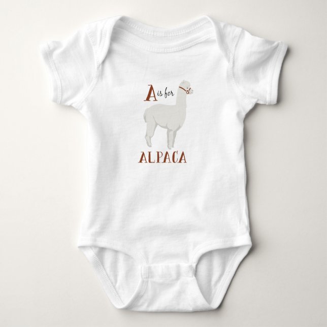 A For Alpaca Baby Bodysuit (Front)