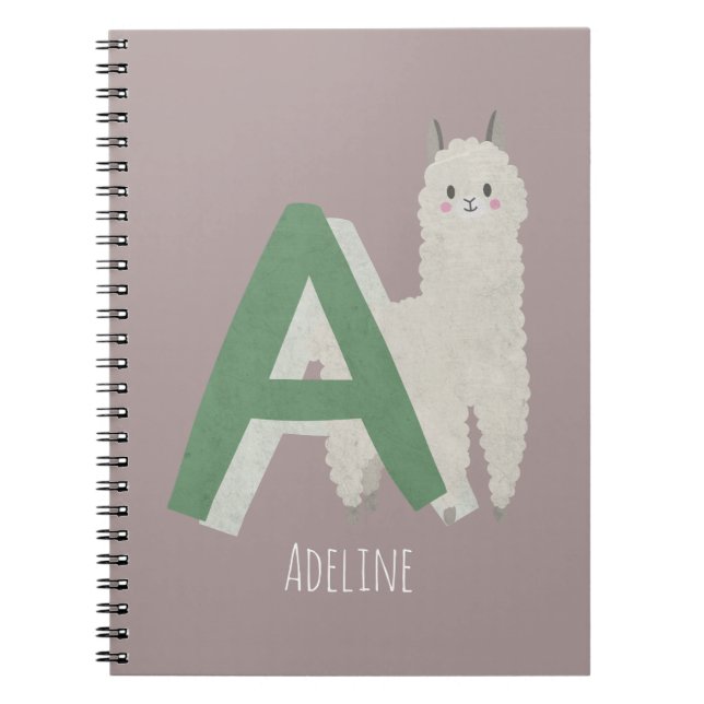 A for Alpaca Notebook (Front)