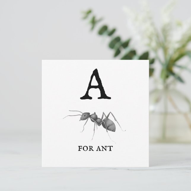 "A" for Ant Flat Card (Standing Front)