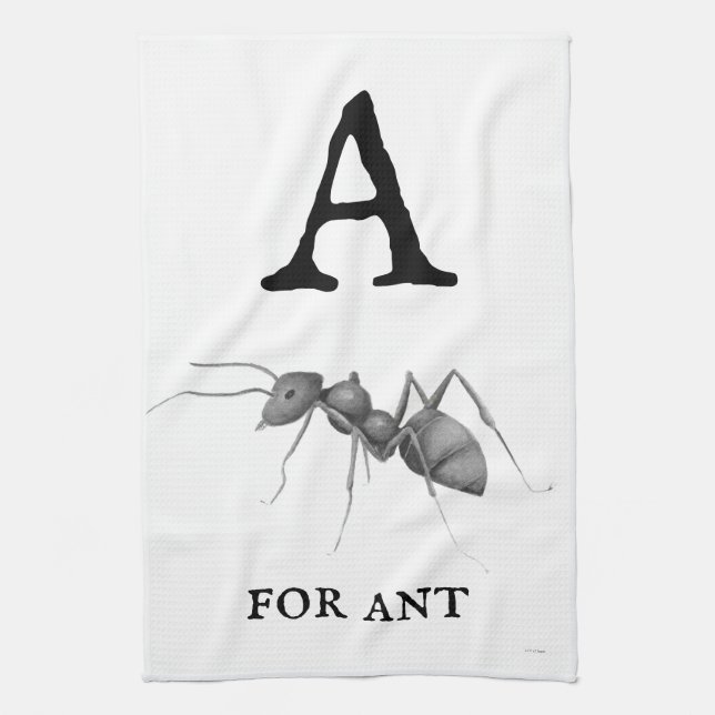 "A" for Ant  Tea Towel (Vertical)