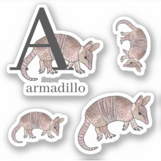 A for Armadillo Stickers
