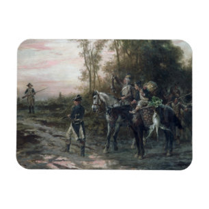 A Foraging Party Returning to Camp (oil on canvas) Magnet