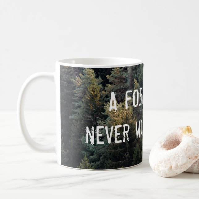 A Forest Bird Never Wants A Cage Design Coffee Mug (With Donut)